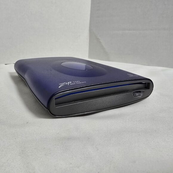 Iomega Zip 100 External Drive Z100USBS Blue Clear w/ USB Cable 2002 - Picture 4 of 10